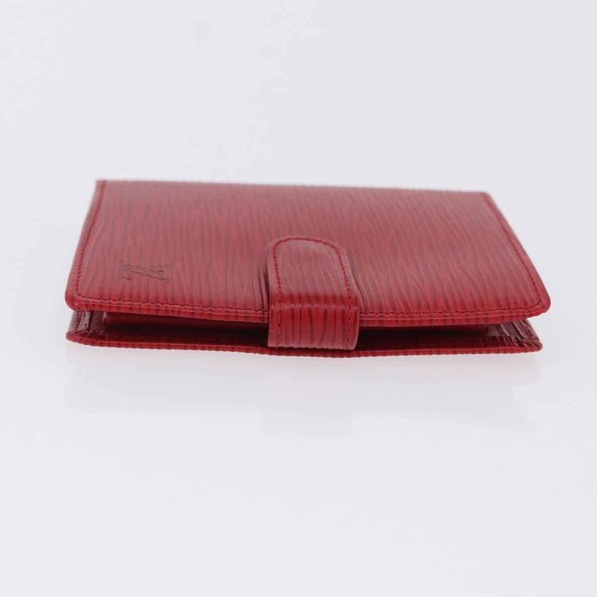 LOUIS VUITTON Epi Portopier Compact Wallet Red LV Auth 200099A