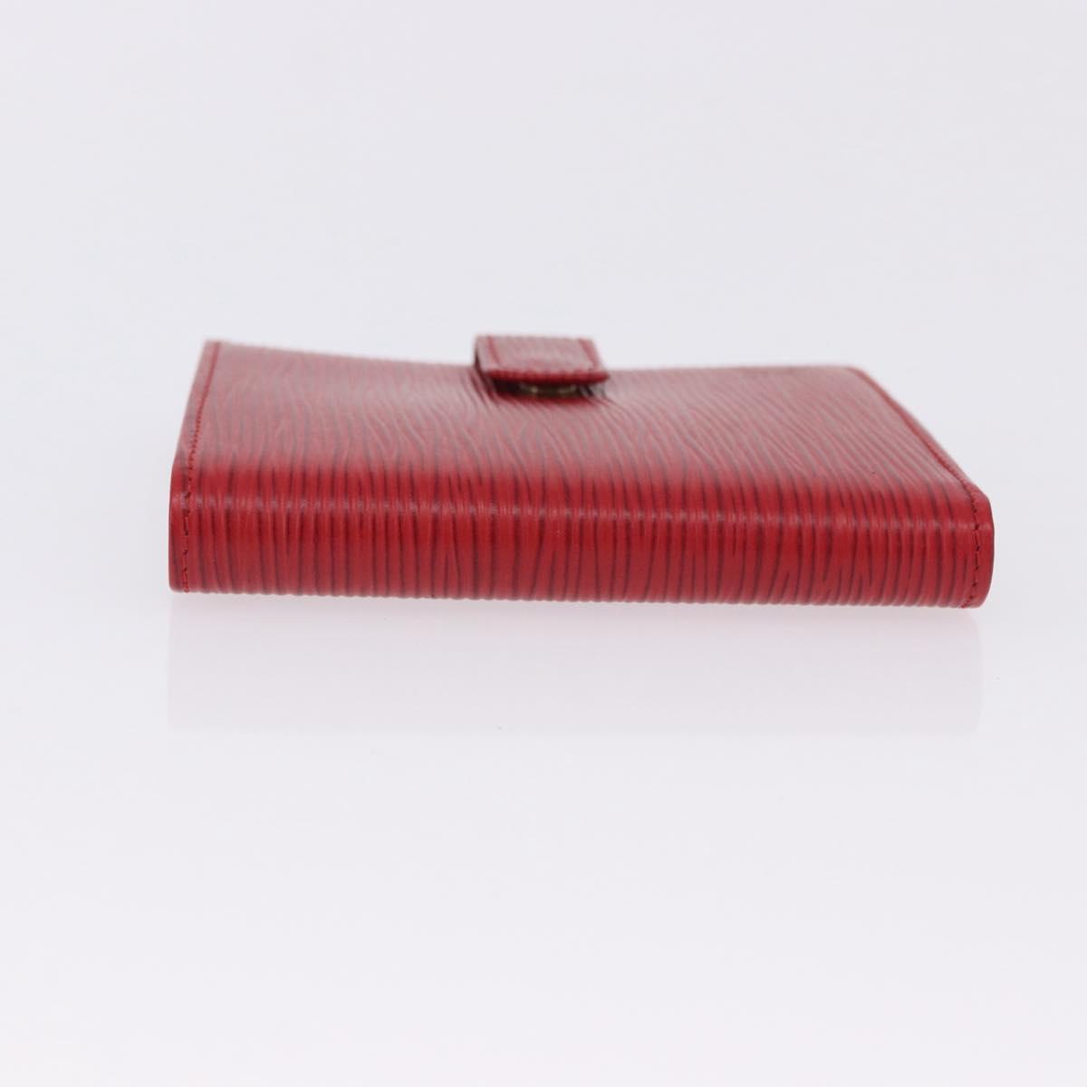 LOUIS VUITTON Epi Portopier Compact Wallet Red LV Auth 200099A