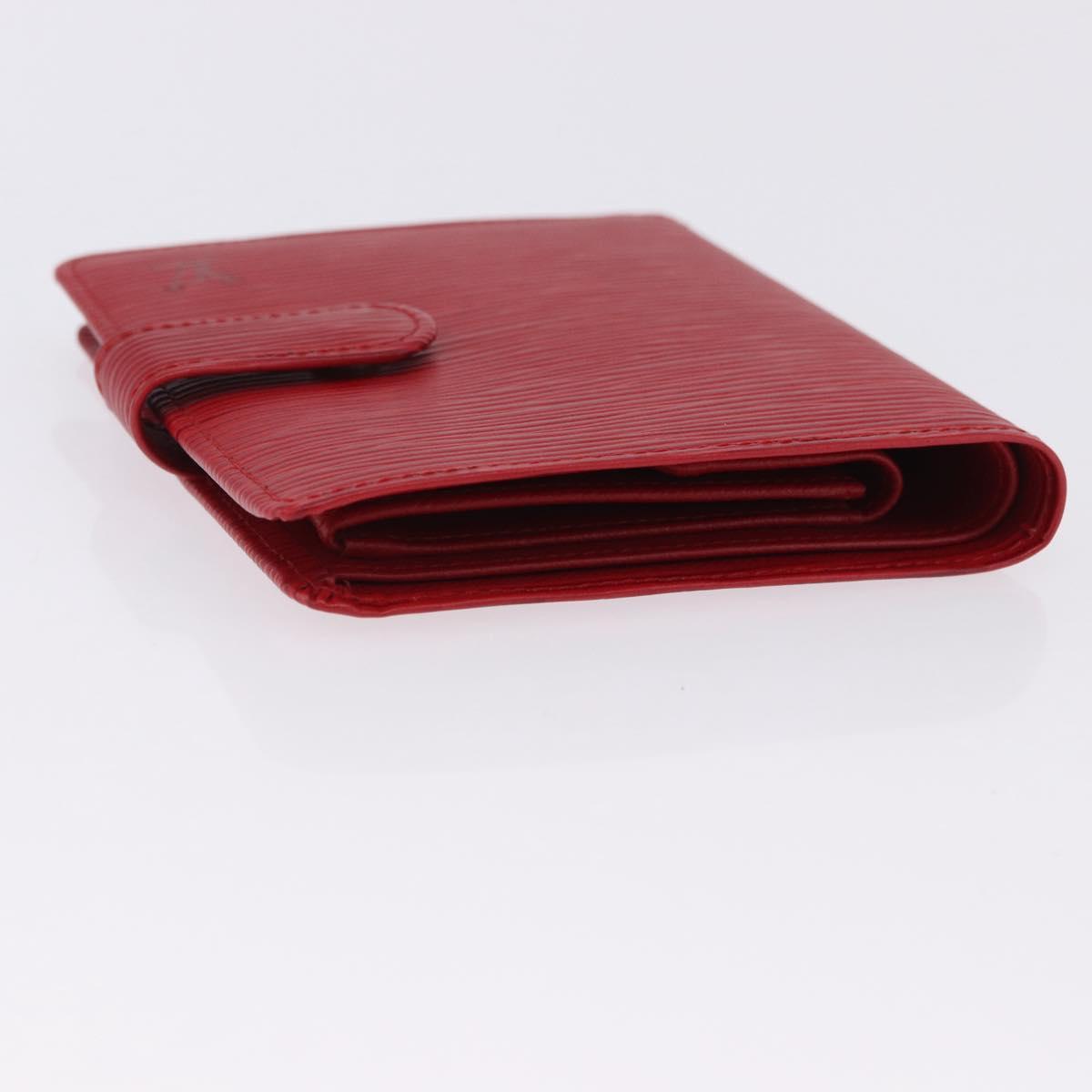 LOUIS VUITTON Epi Portopier Compact Wallet Red LV Auth 200099A