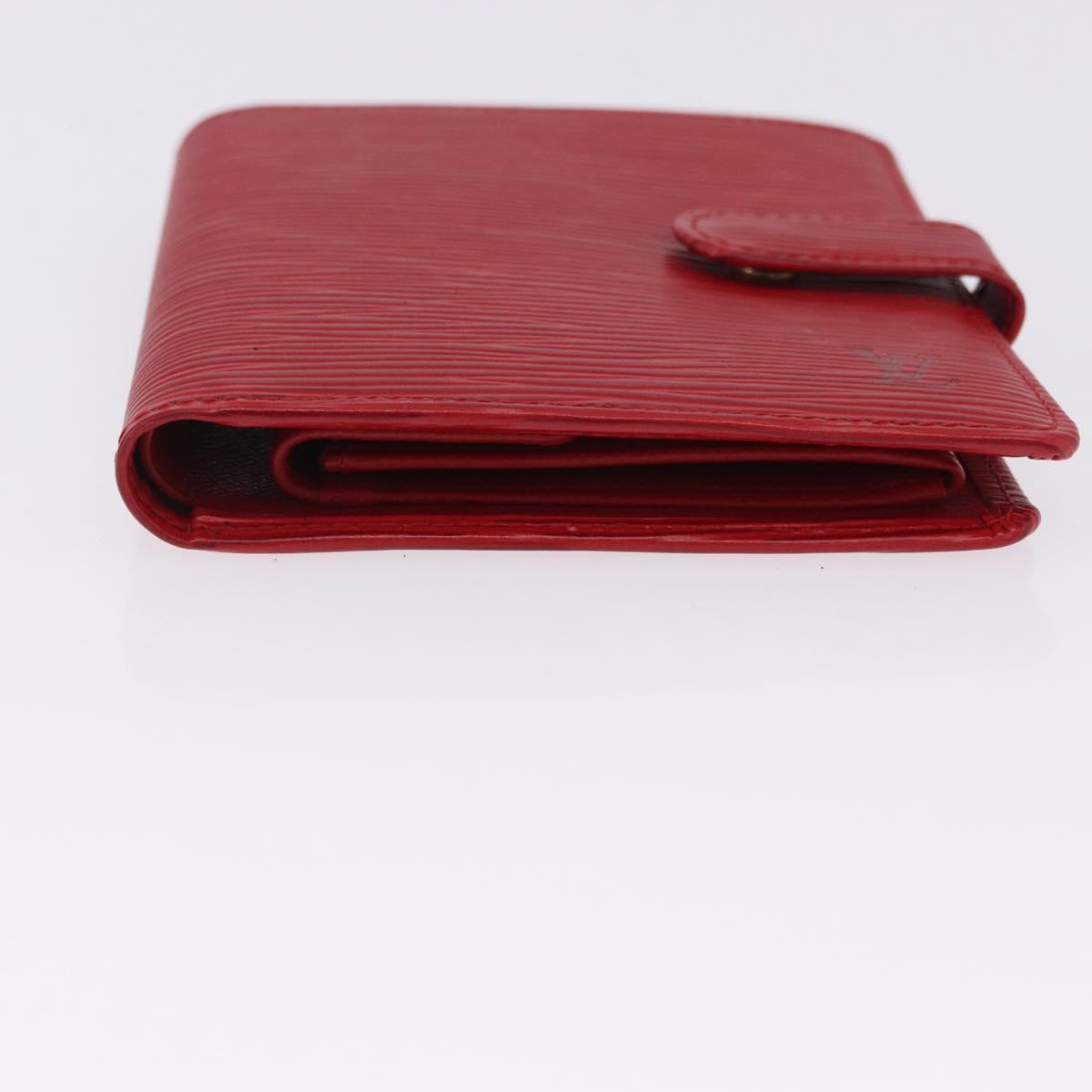 LOUIS VUITTON Epi Portopier Compact Wallet Red LV Auth 200099A