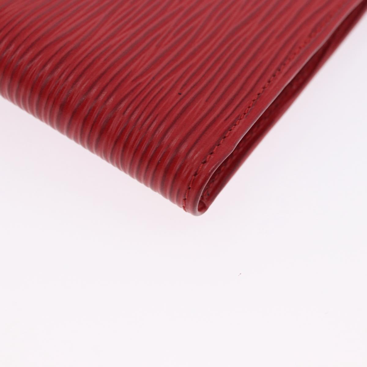 LOUIS VUITTON Epi Portopier Compact Wallet Red LV Auth 200099A