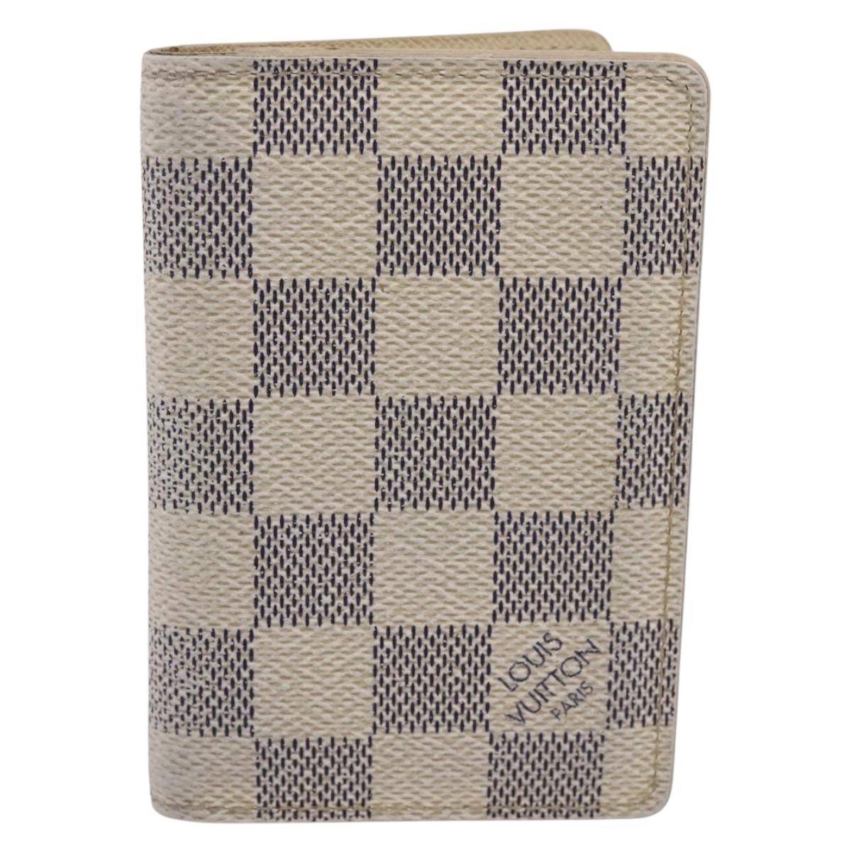 LOUIS VUITTON Damier Azur Organizer Dupoch Card Case N61727 LV Auth 200104