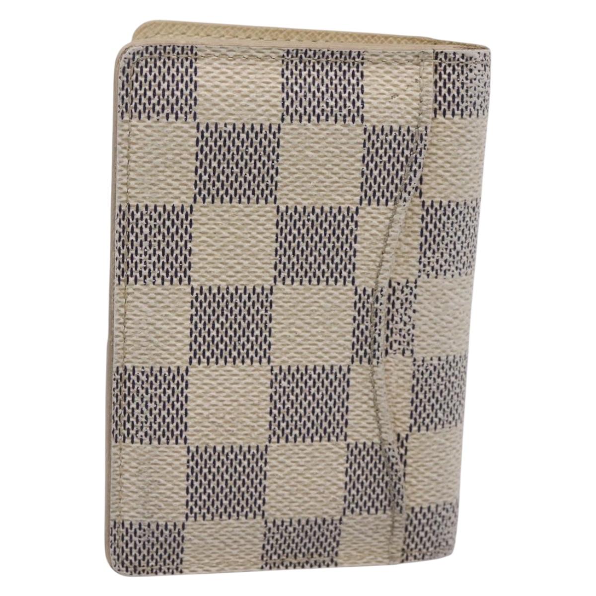LOUIS VUITTON Damier Azur Organizer Dupoch Card Case N61727 LV Auth 200104