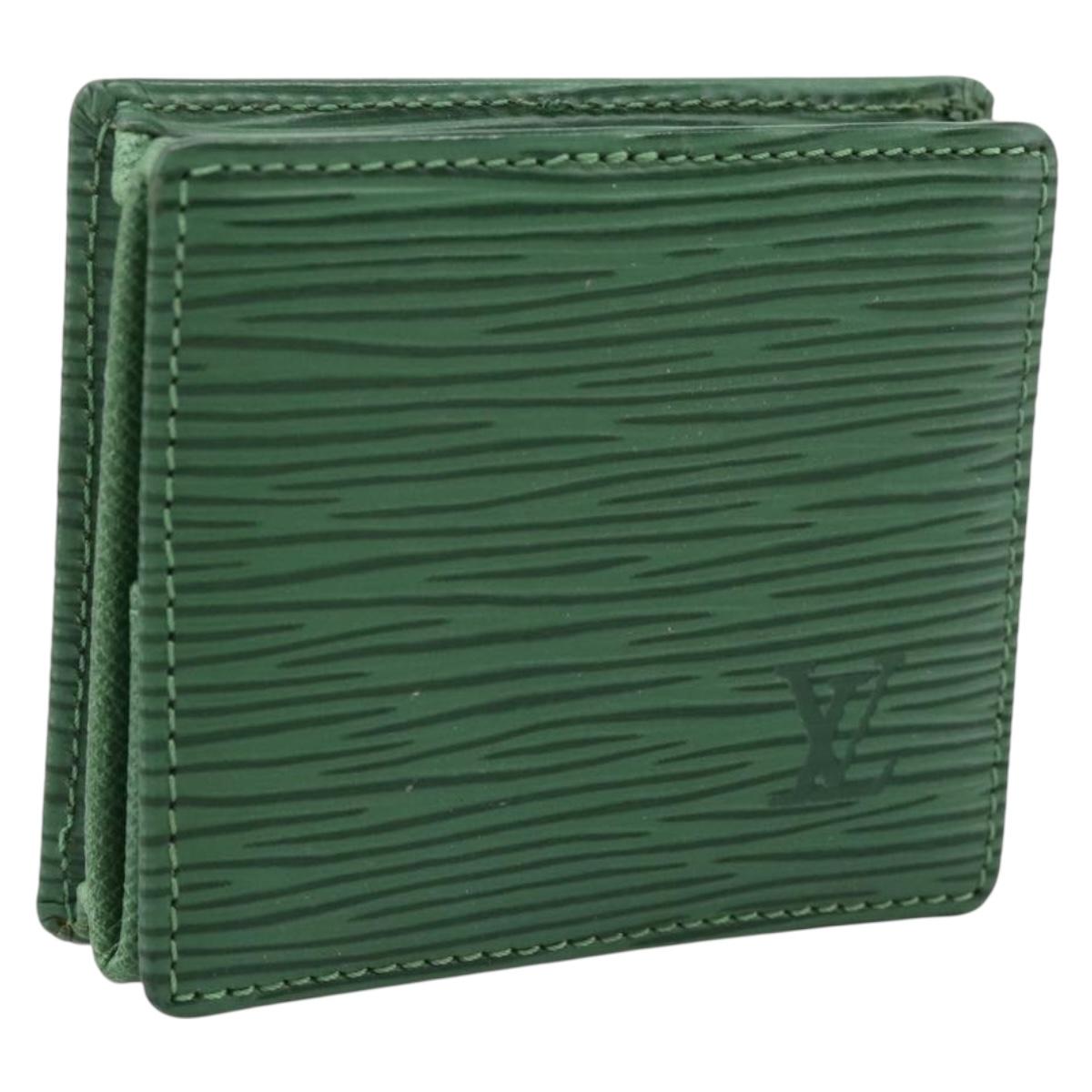LOUIS VUITTON Epi Porte Monnaie Boite Coin Purse Green M63694 LV Auth 200106V