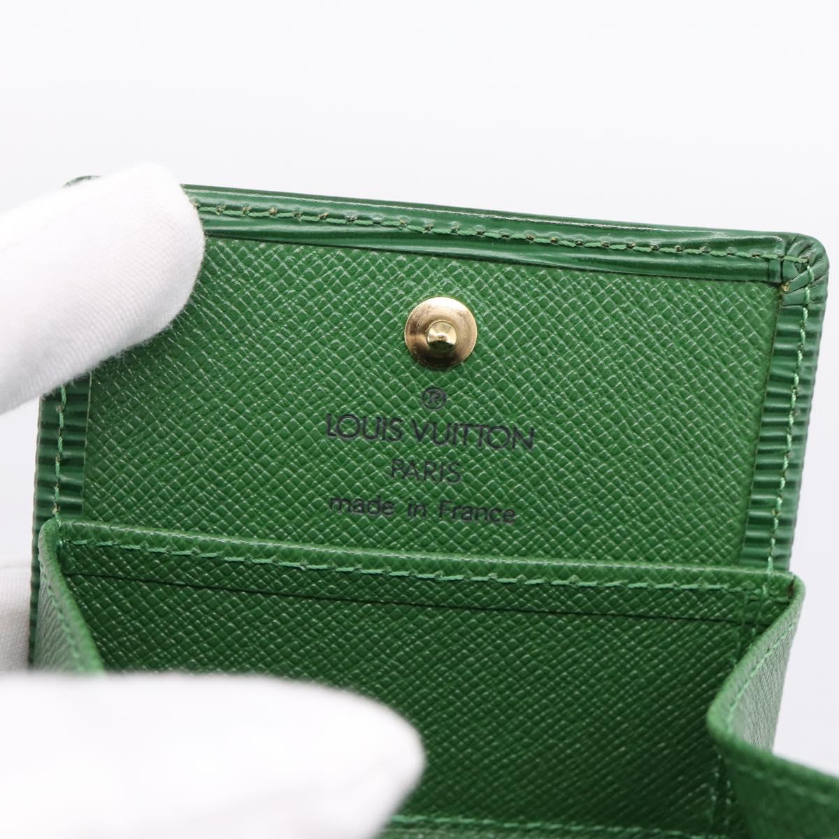 LOUIS VUITTON Epi Porte Monnaie Boite Coin Purse Green M63694 LV Auth 200106V