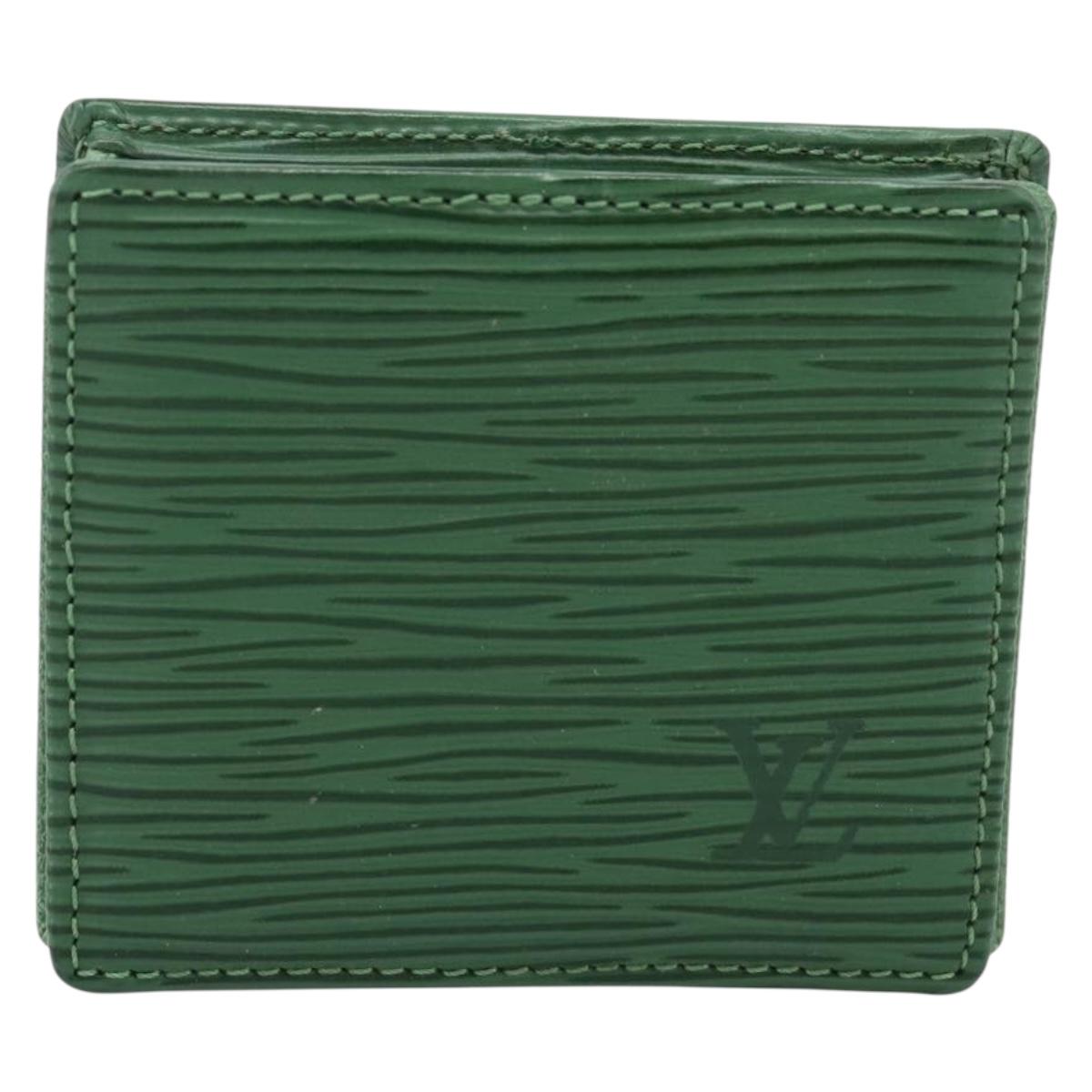 LOUIS VUITTON Epi Porte Monnaie Boite Coin Purse Green M63694 LV Auth 200106V