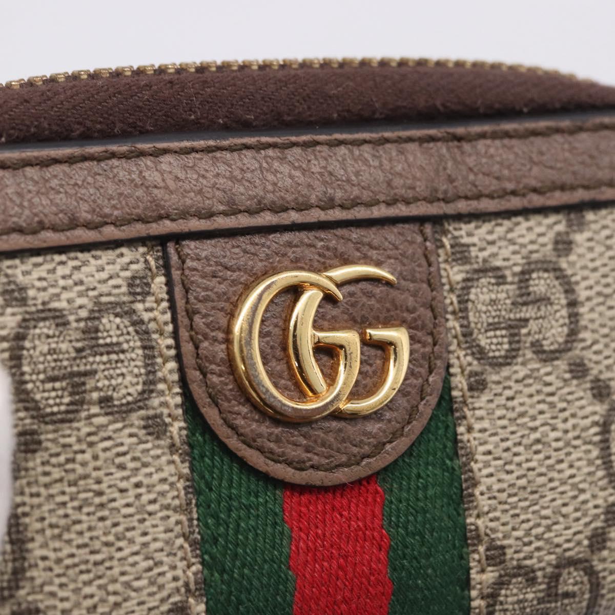 GUCCI GG Marmont Web Sherry Line Key Case PVC Beige Red Green 523157 Auth 200108