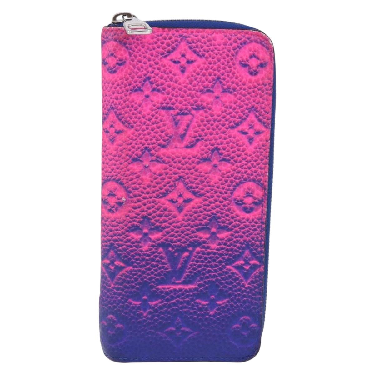 LOUIS VUITTON Taurillon Clemence Illusion Zippy Wallet Vertical Auth 200113V