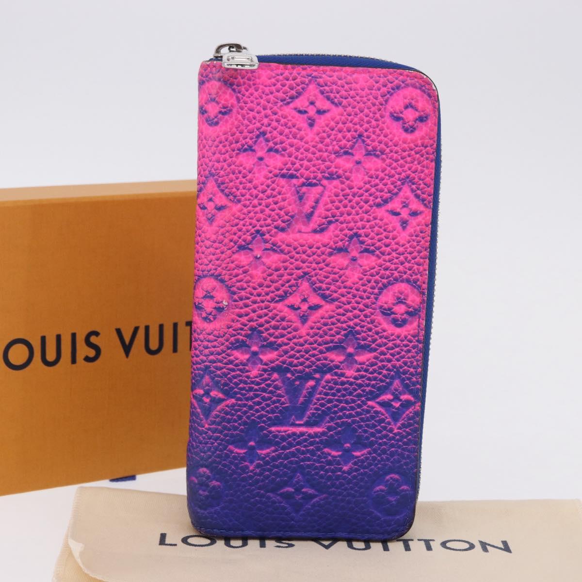 LOUIS VUITTON Taurillon Clemence Illusion Zippy Wallet Vertical Auth 200113V