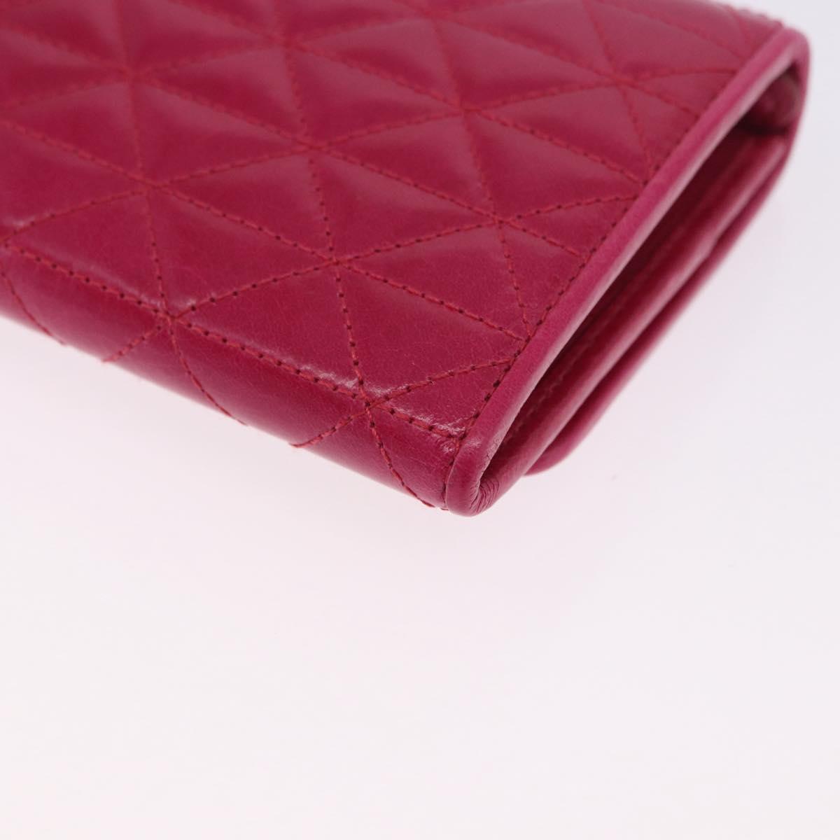 PRADA Long Wallet Leather Pink Gold Auth 200115V