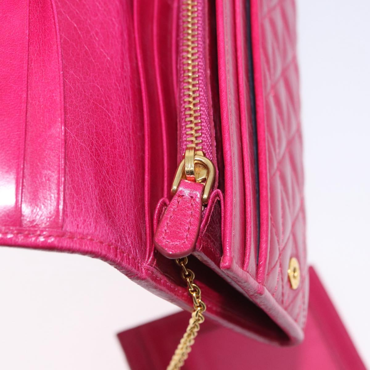 PRADA Long Wallet Leather Pink Gold Auth 200115V
