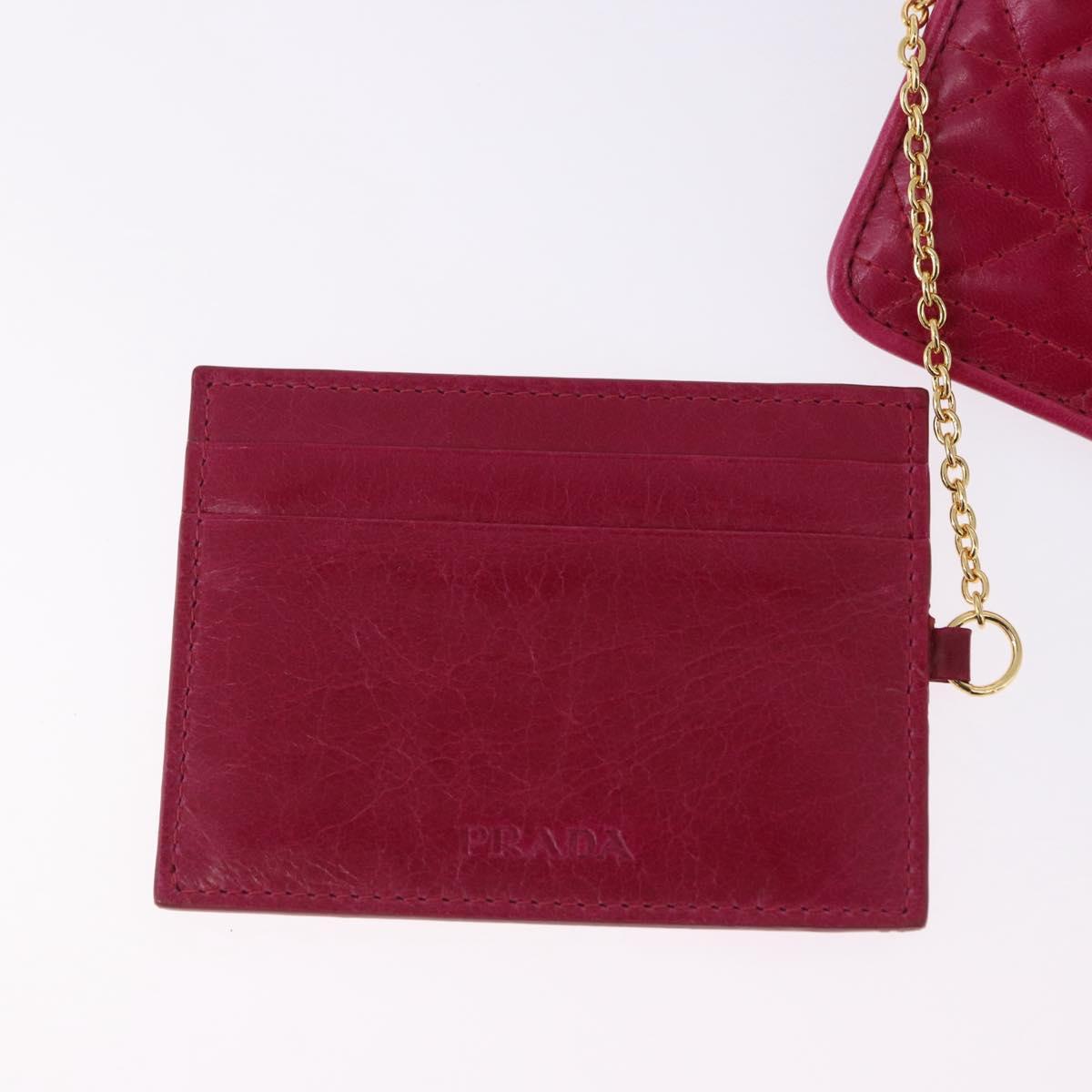 PRADA Long Wallet Leather Pink Gold Auth 200115V