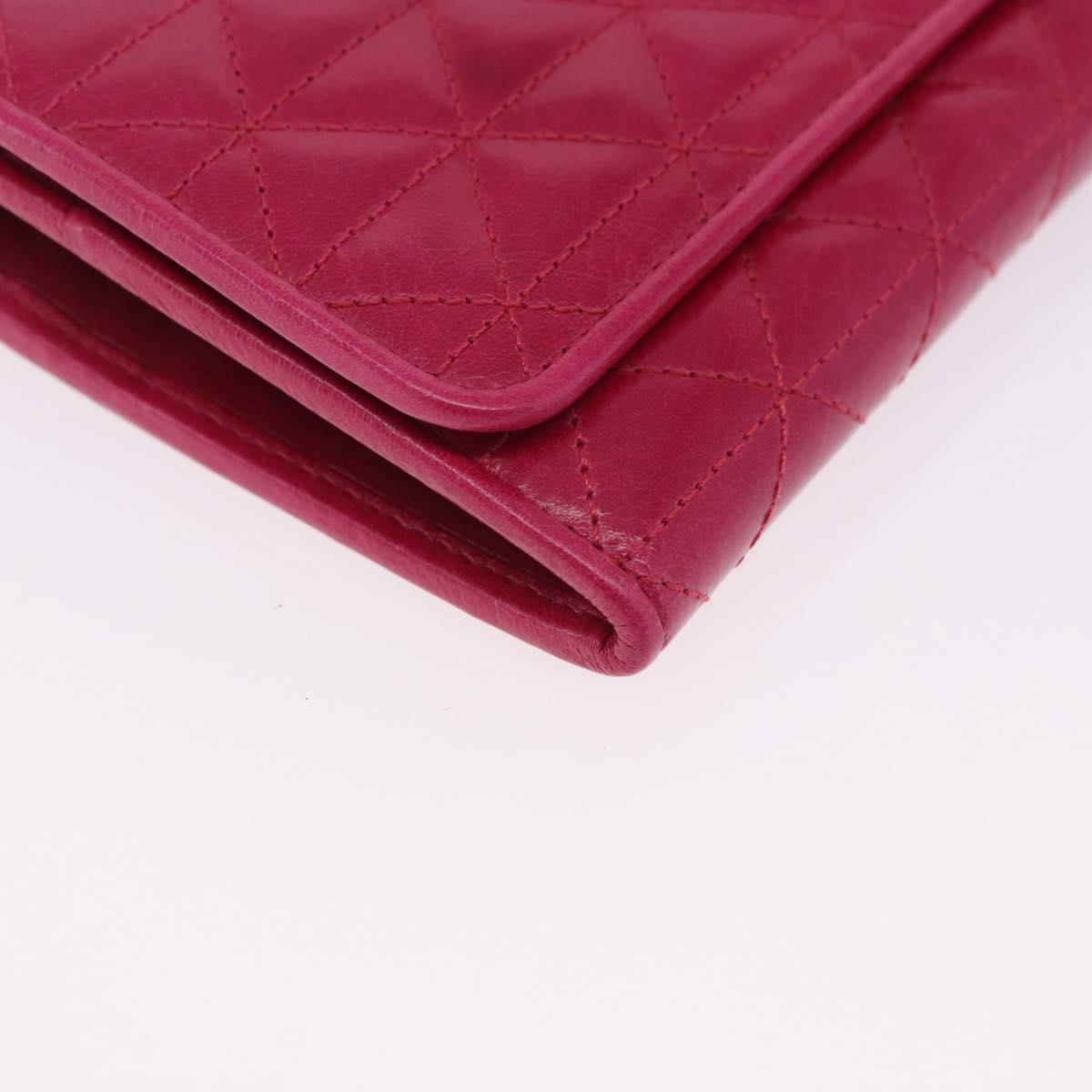 PRADA Long Wallet Leather Pink Gold Auth 200115V