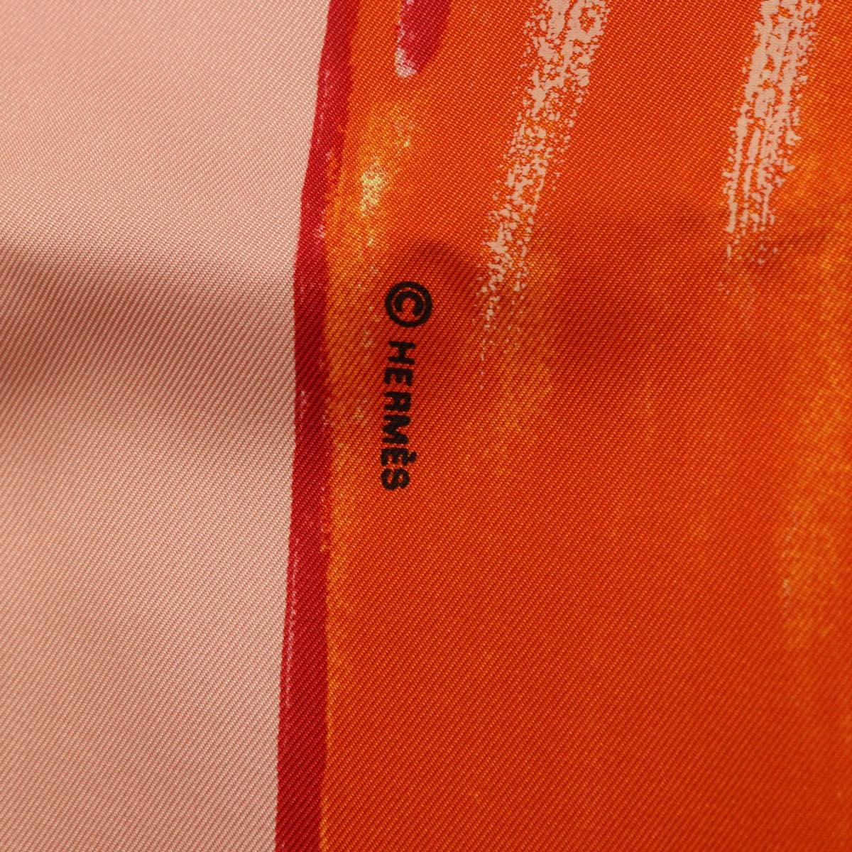 HERMES Carre 90 Scarf Silk ""Smiles in Third millenary"" Pink Auth 200117M