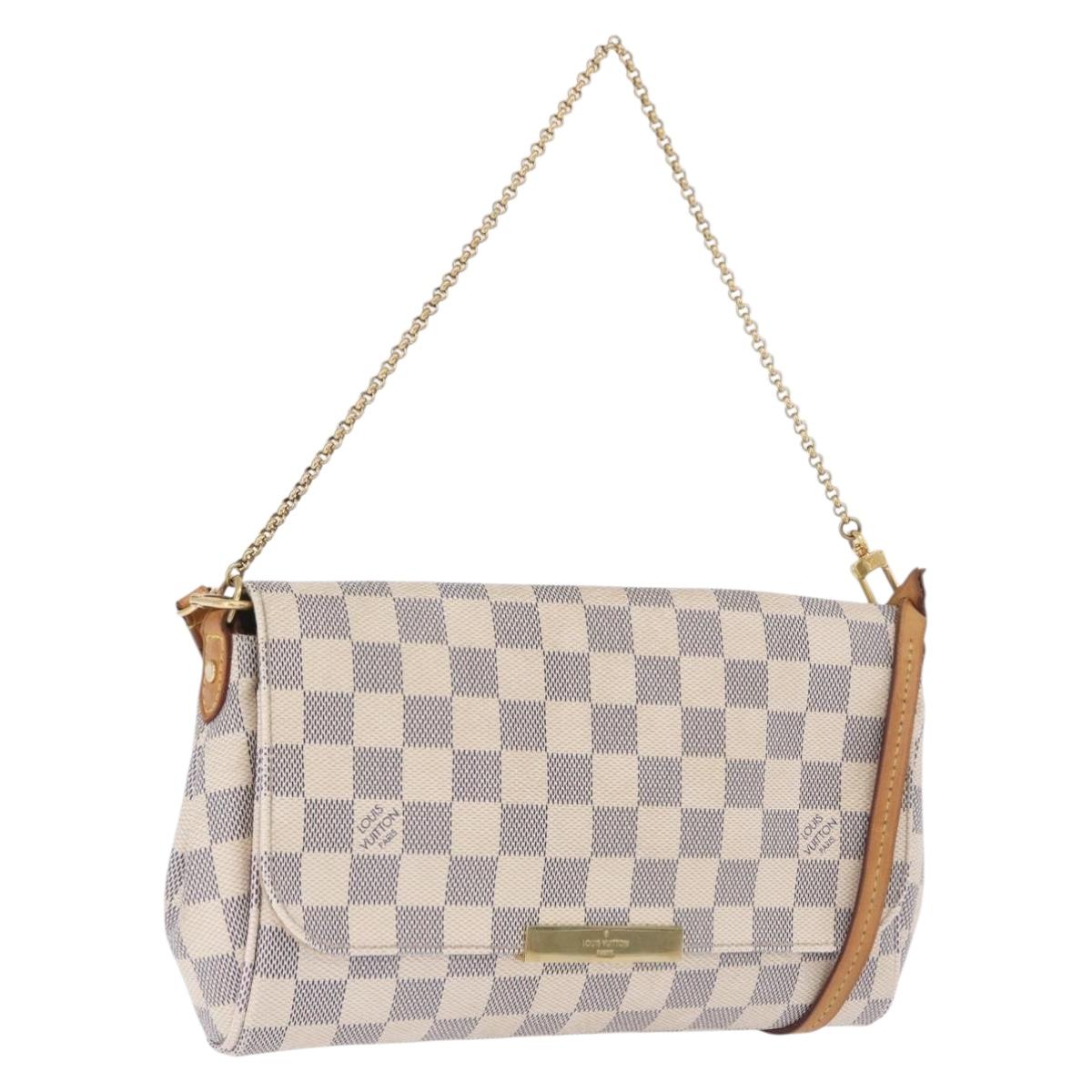 LOUIS VUITTON Damier Azur Favorit MM Shoulder Bag 2way N41275 LV Auth 200133