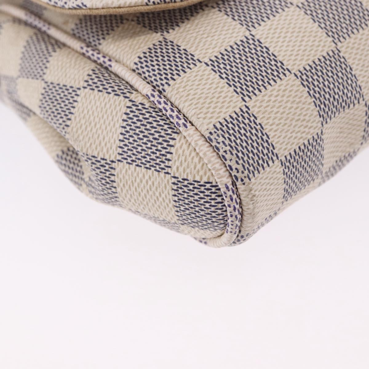 LOUIS VUITTON Damier Azur Favorit MM Shoulder Bag 2way N41275 LV Auth 200133