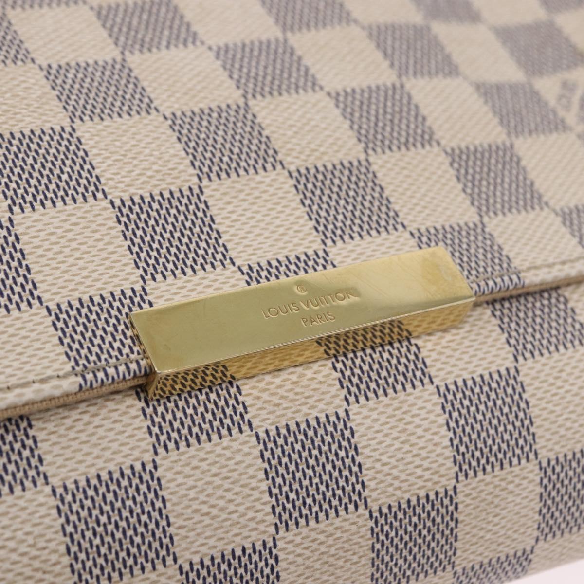 LOUIS VUITTON Damier Azur Favorit MM Shoulder Bag 2way N41275 LV Auth 200133
