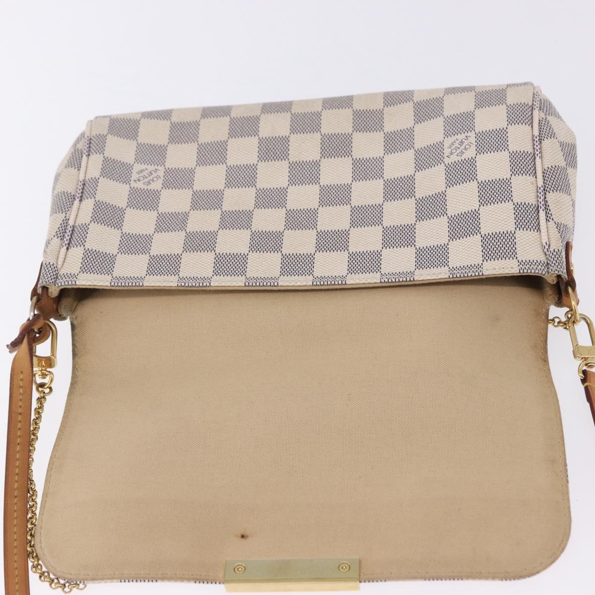 LOUIS VUITTON Damier Azur Favorit MM Shoulder Bag 2way N41275 LV Auth 200133