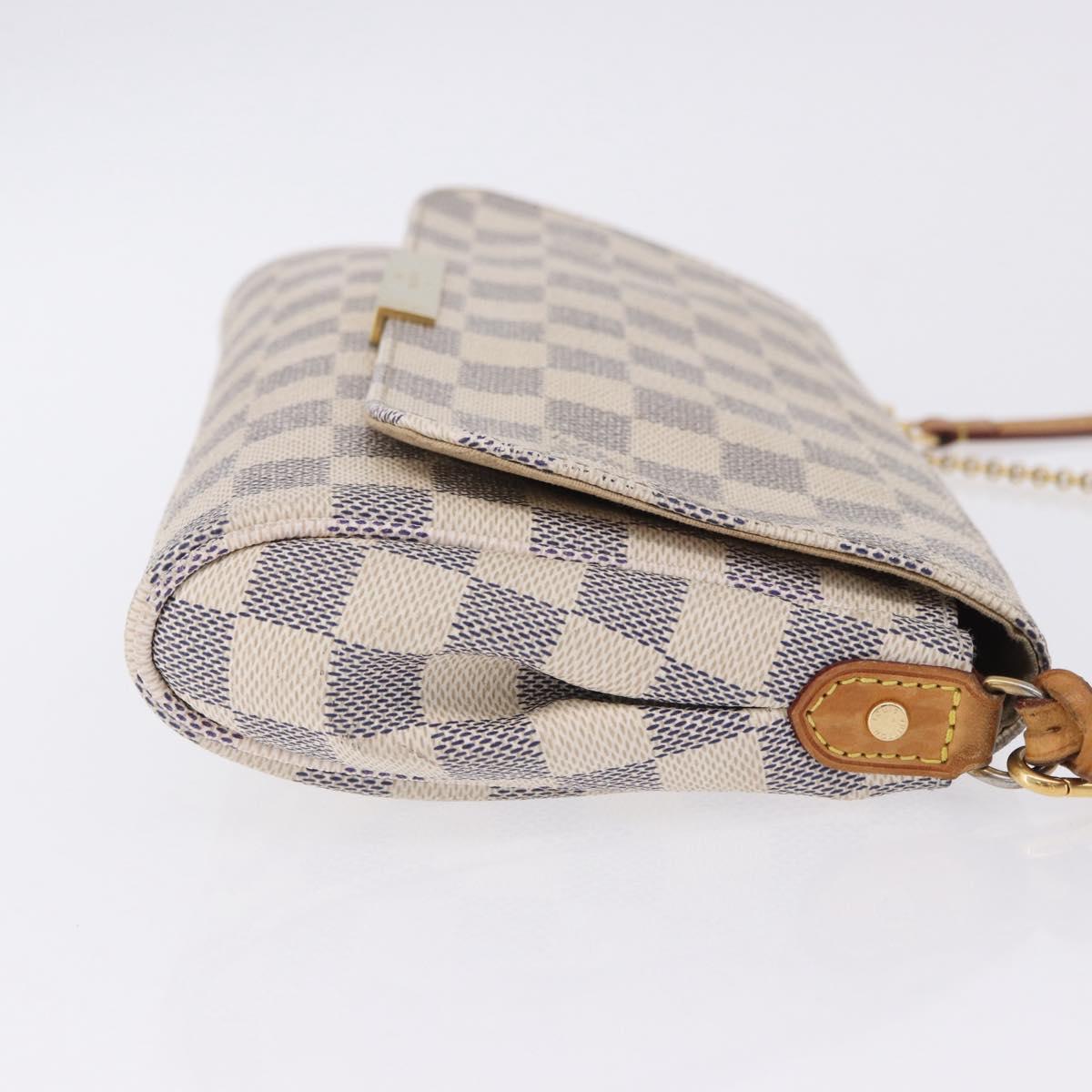 LOUIS VUITTON Damier Azur Favorit MM Shoulder Bag 2way N41275 LV Auth 200133