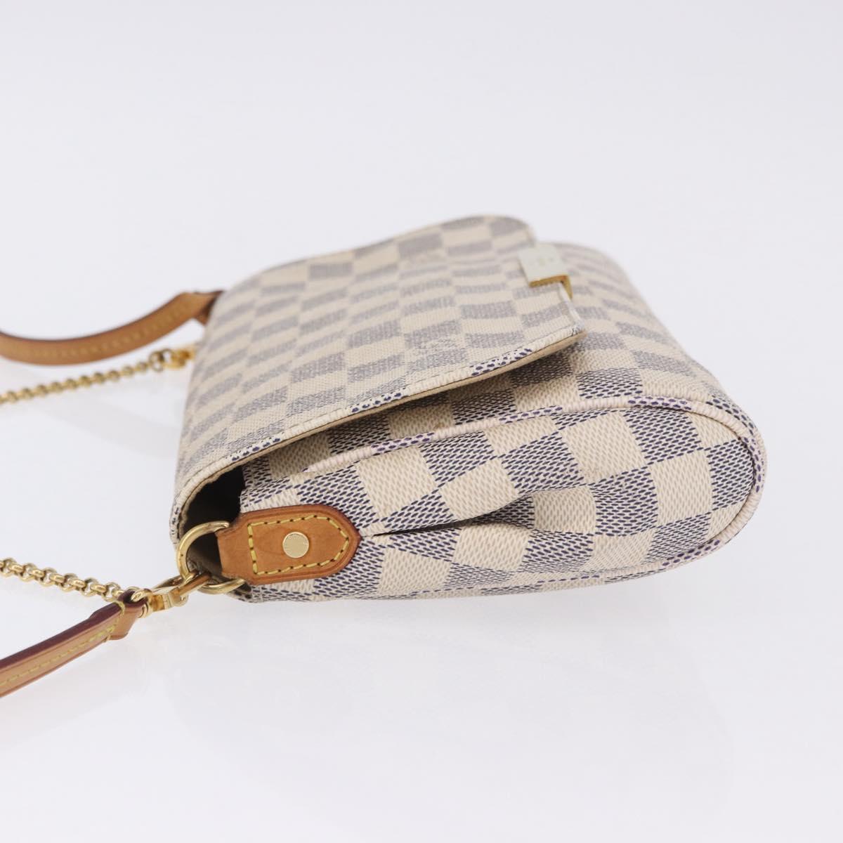 LOUIS VUITTON Damier Azur Favorit MM Shoulder Bag 2way N41275 LV Auth 200133