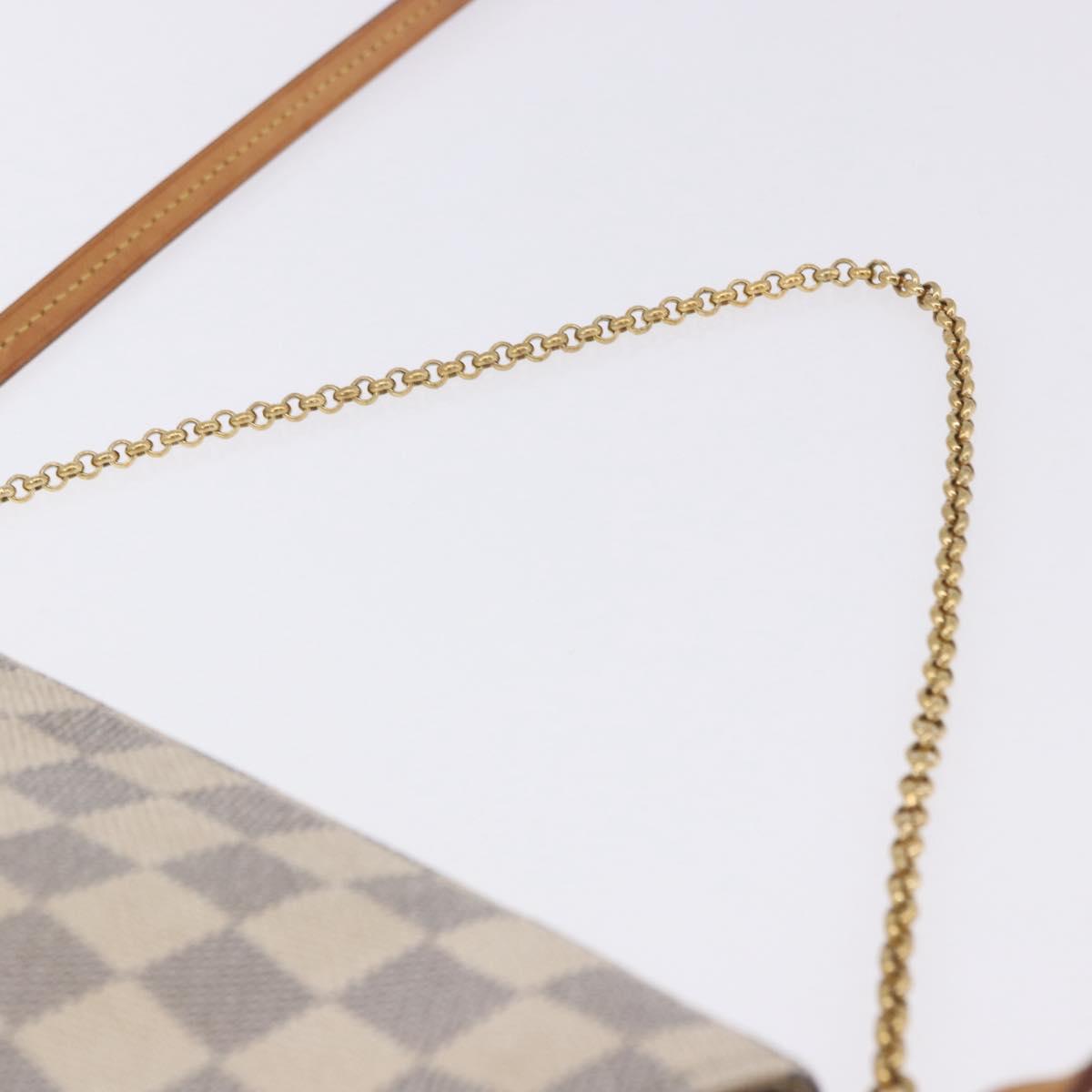 LOUIS VUITTON Damier Azur Favorit MM Shoulder Bag 2way N41275 LV Auth 200133