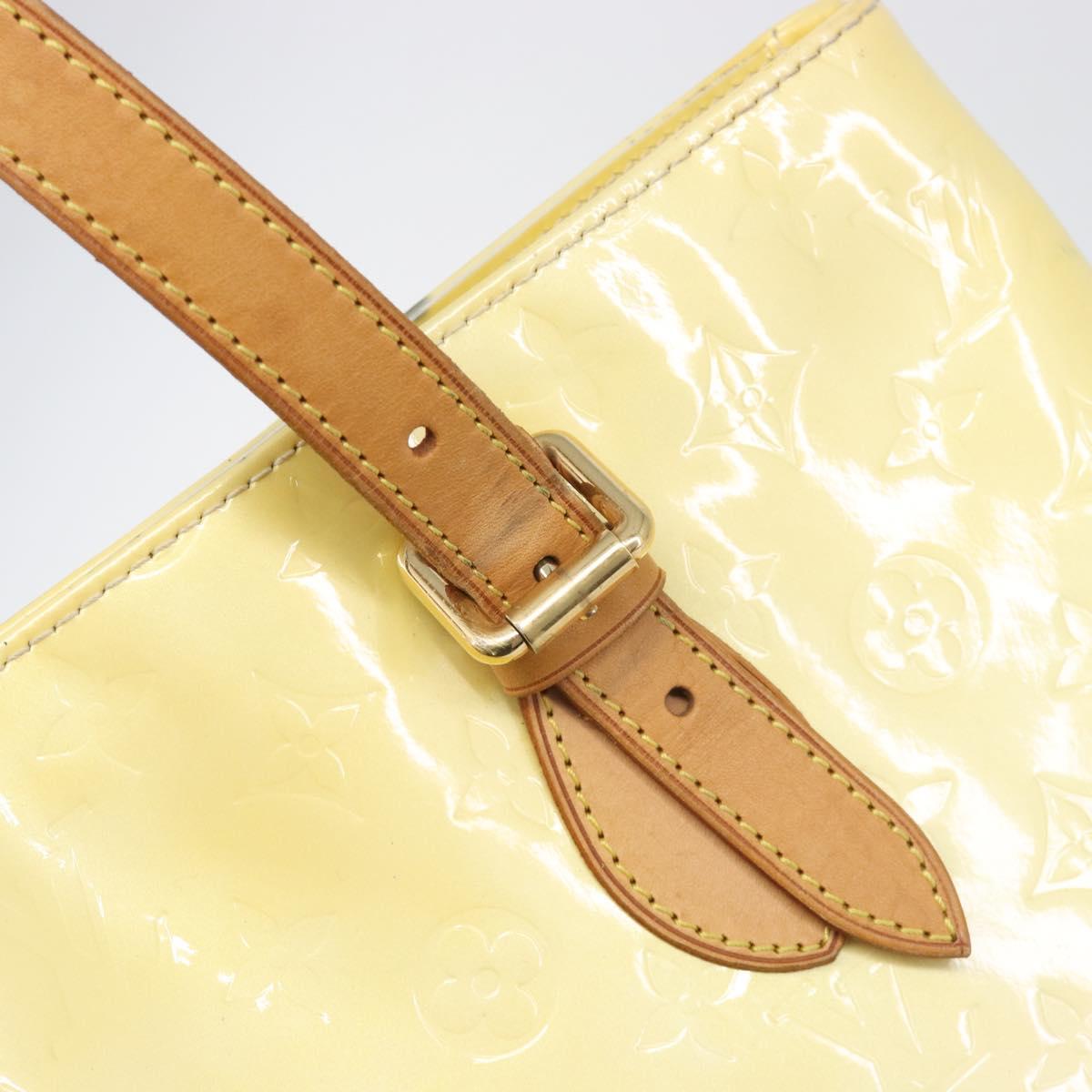 LOUIS VUITTON Monogram Vernis Brentwood Hand Bag Perle M91512 LV Auth 200140