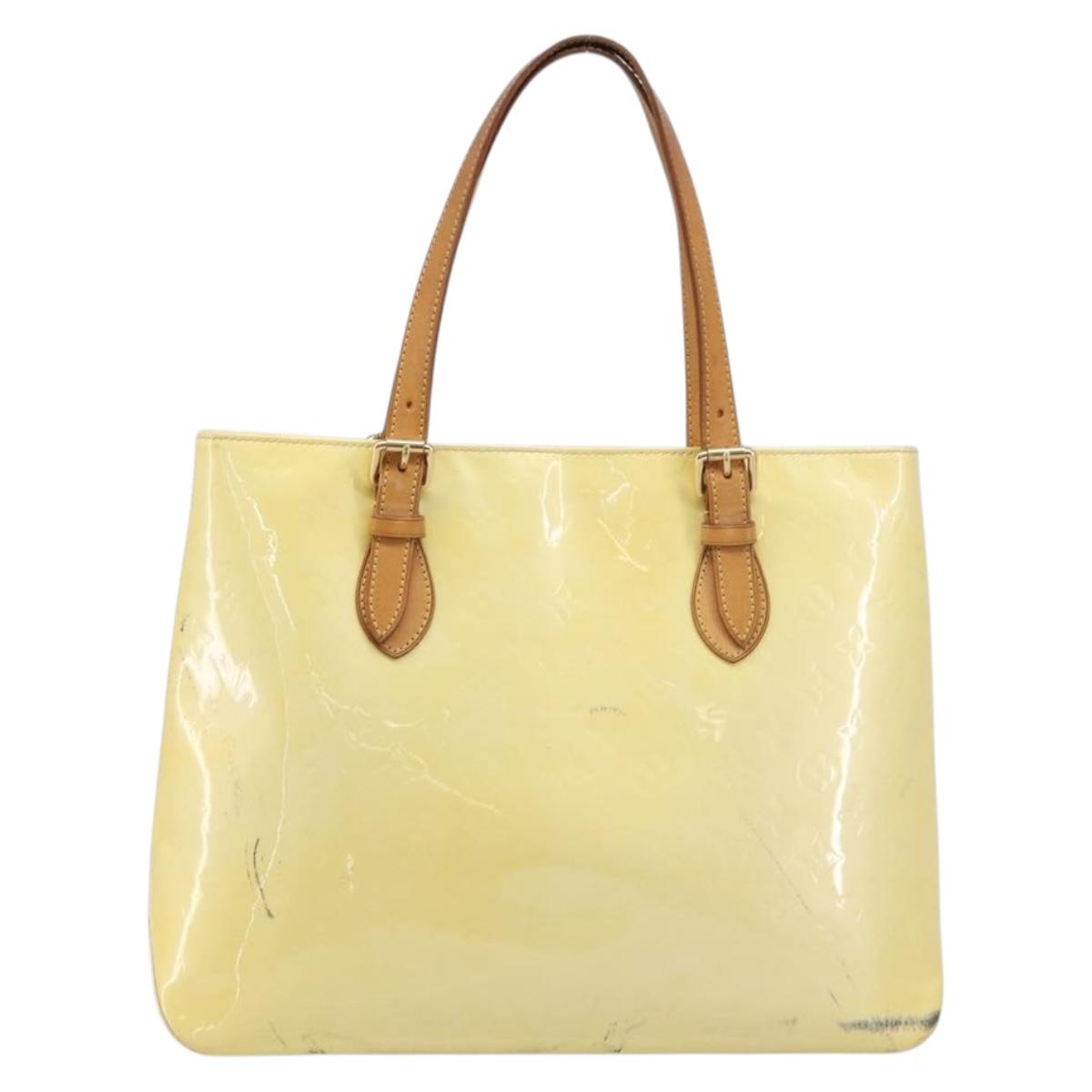 LOUIS VUITTON Monogram Vernis Brentwood Hand Bag Perle M91512 LV Auth 200140