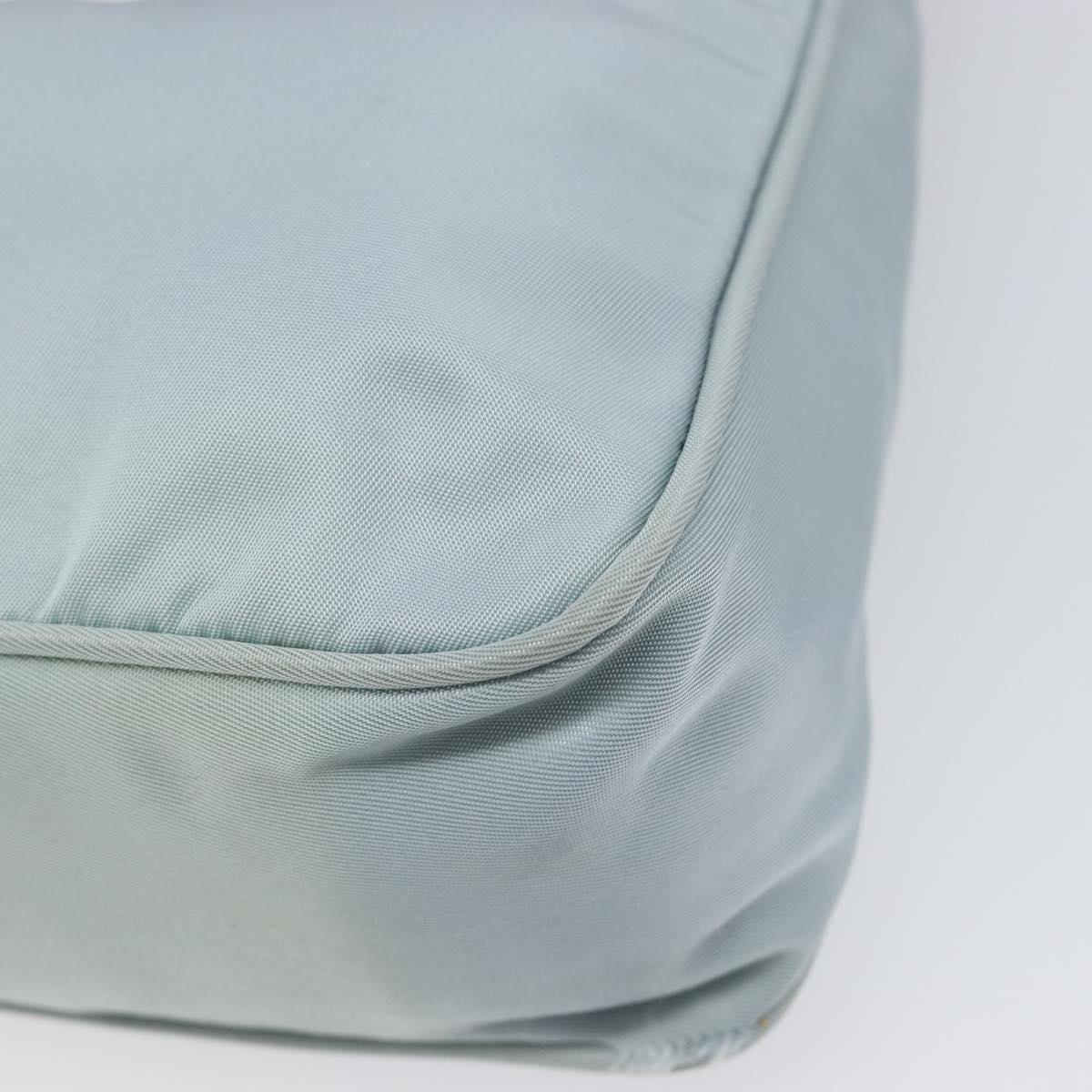 PRADA Accessory Pouch Nylon Light Blue Silver Auth 200143