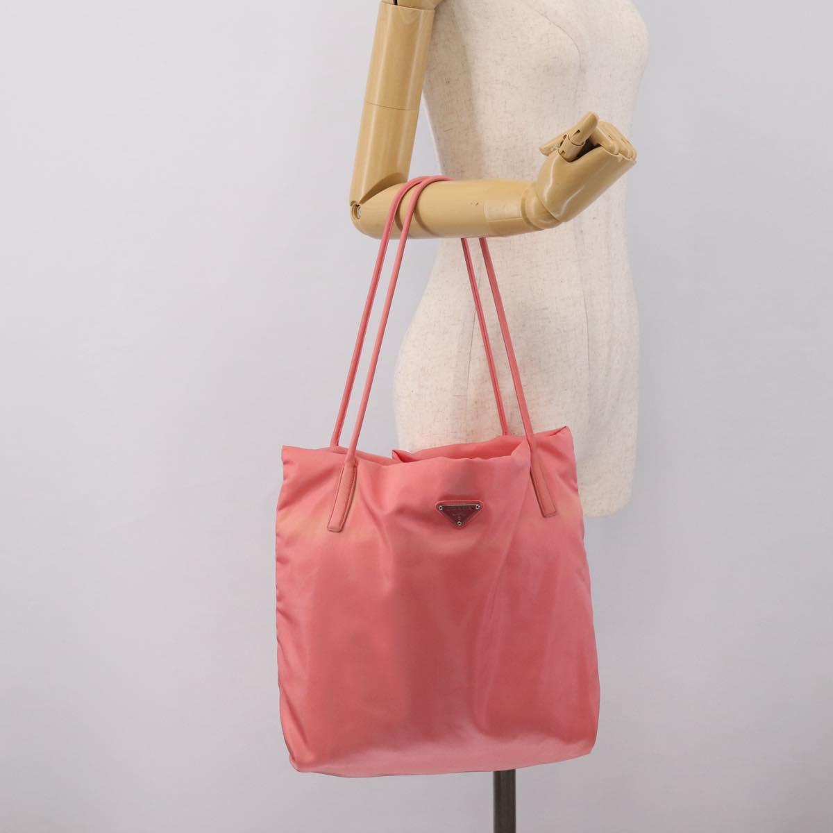 PRADA Tote Bag Nylon Pink Auth 200144