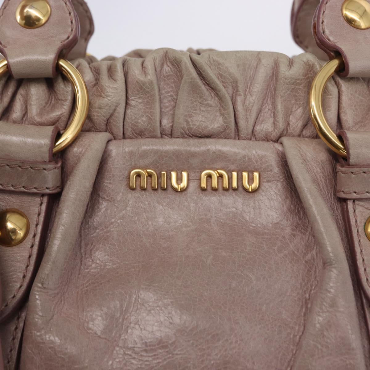 Miu Miu Vittero Hand Bag Leather 2way Pink Gold Tone Auth 200147V