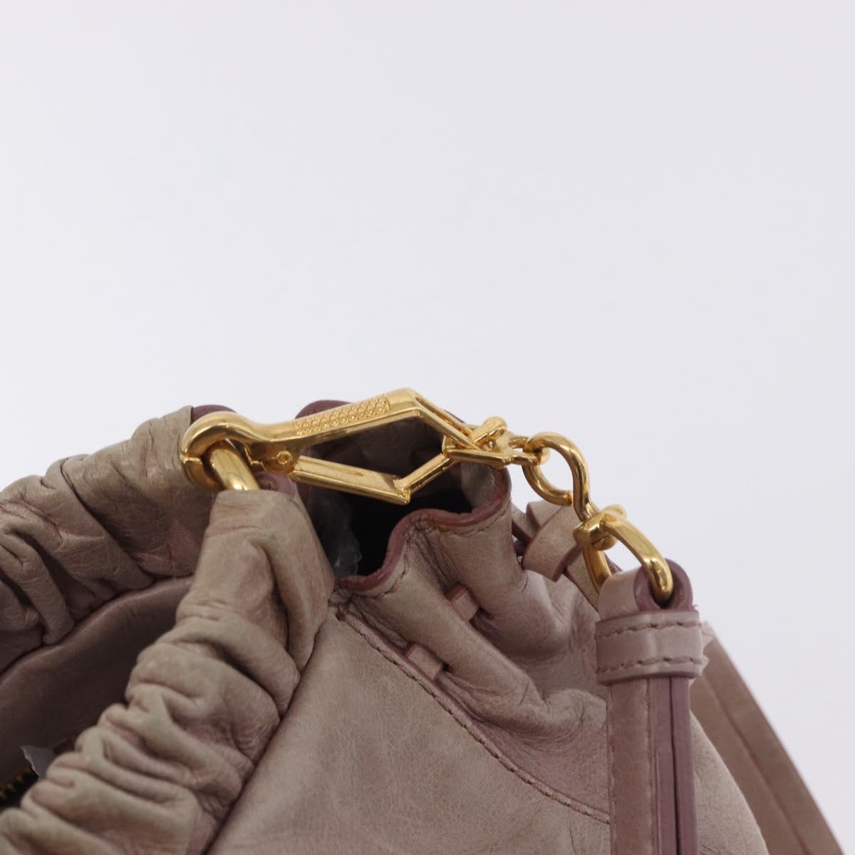 Miu Miu Vittero Hand Bag Leather 2way Pink Gold Tone Auth 200147V