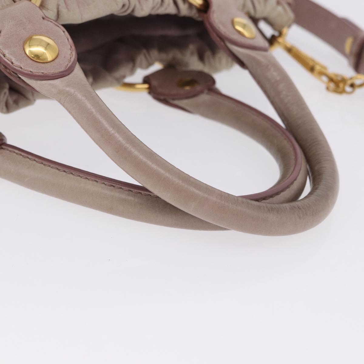 Miu Miu Vittero Hand Bag Leather 2way Pink Gold Tone Auth 200147V