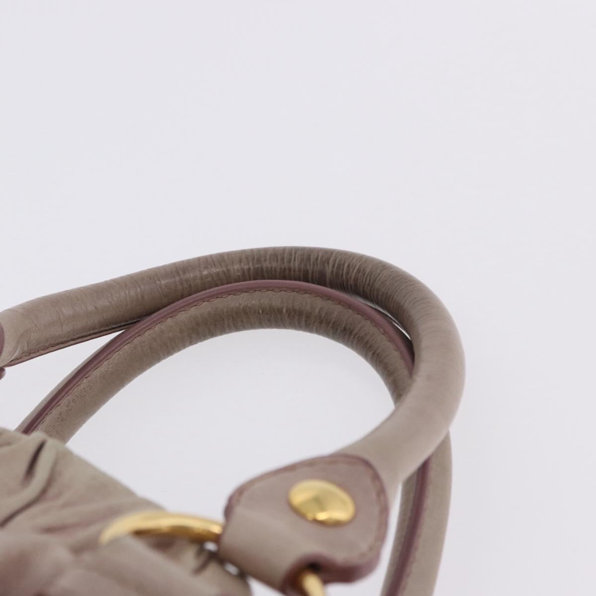 Miu Miu Vittero Hand Bag Leather 2way Pink Gold Tone Auth 200147V