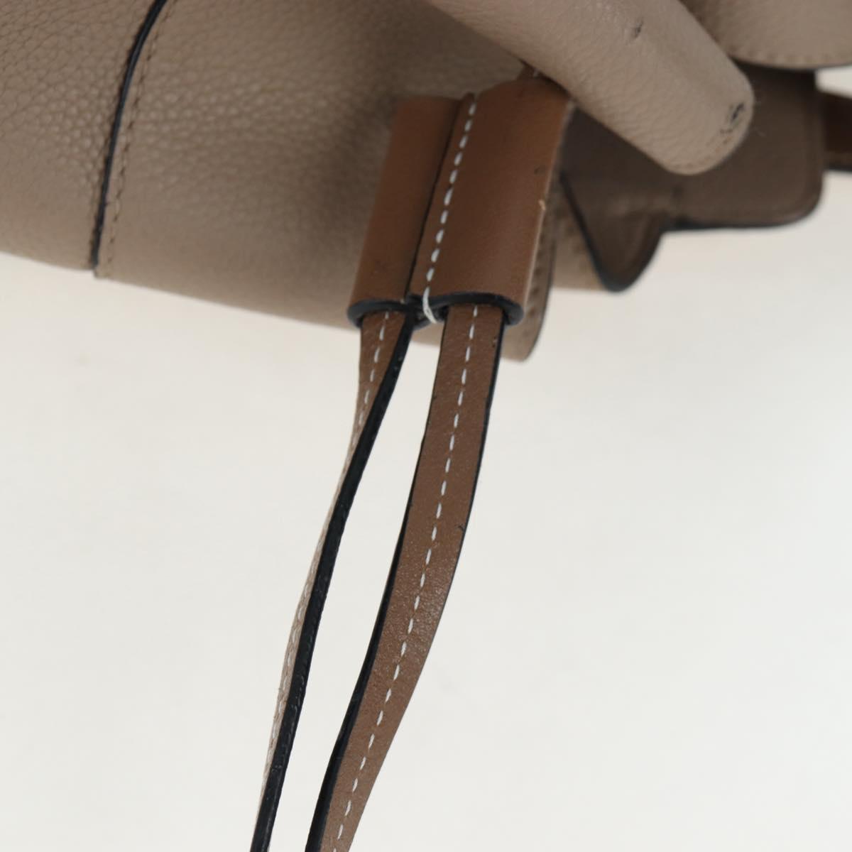 LOEWE Hammock Small Hand Bag Leather 2way Beige Gold Tone Auth 200149V
