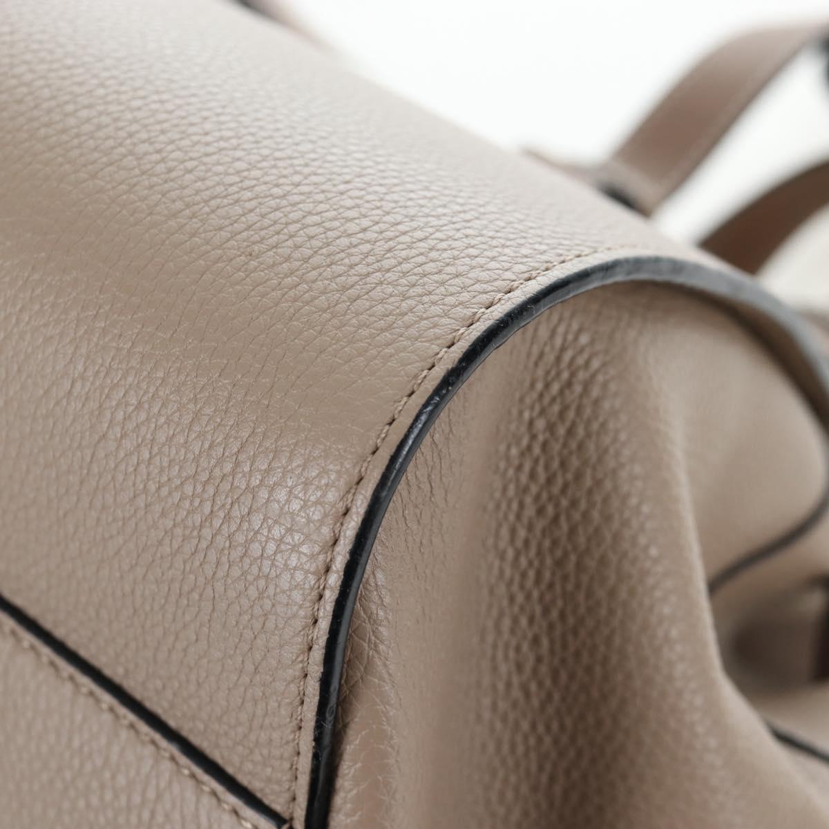 LOEWE Hammock Small Hand Bag Leather 2way Beige Gold Tone Auth 200149V