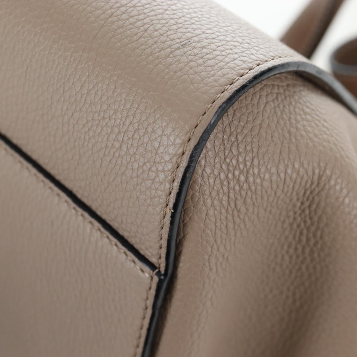 LOEWE Hammock Small Hand Bag Leather 2way Beige Gold Tone Auth 200149V