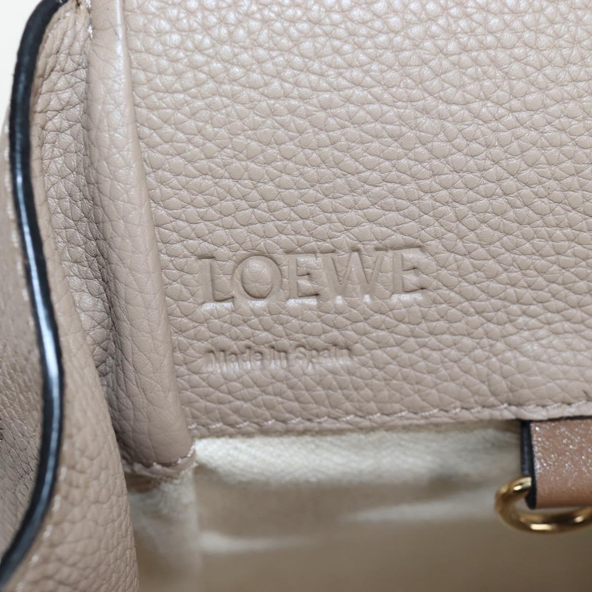LOEWE Hammock Small Hand Bag Leather 2way Beige Gold Tone Auth 200149V