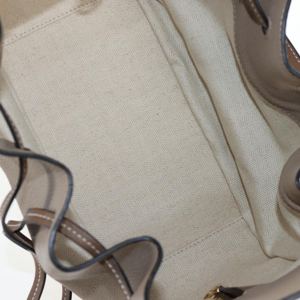 LOEWE Hammock Small Hand Bag Leather 2way Beige Gold Tone Auth 200149V