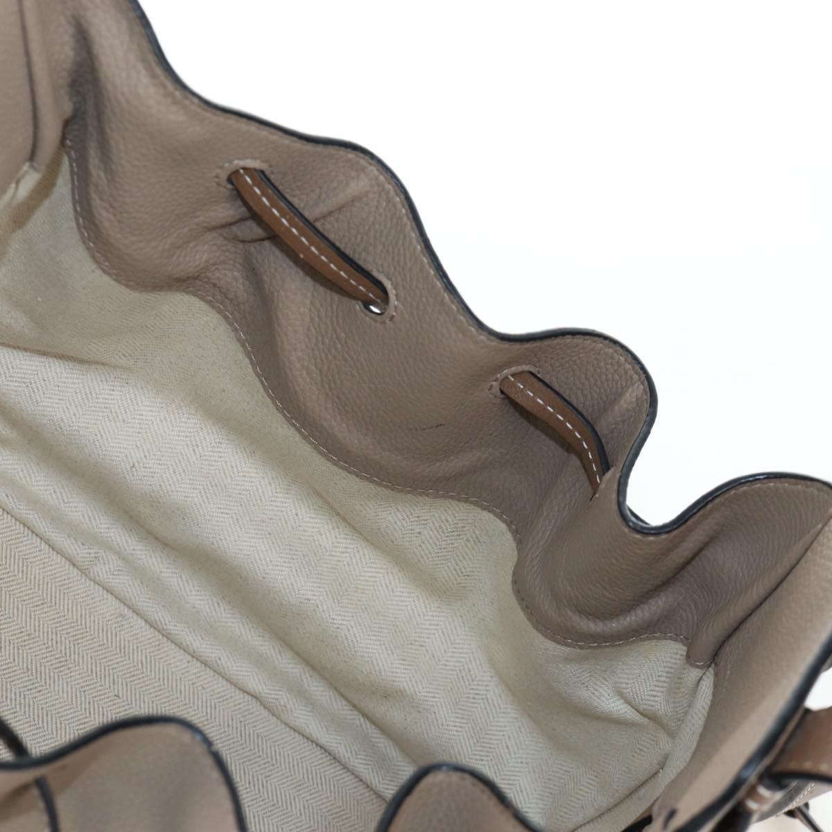 LOEWE Hammock Small Hand Bag Leather 2way Beige Gold Tone Auth 200149V