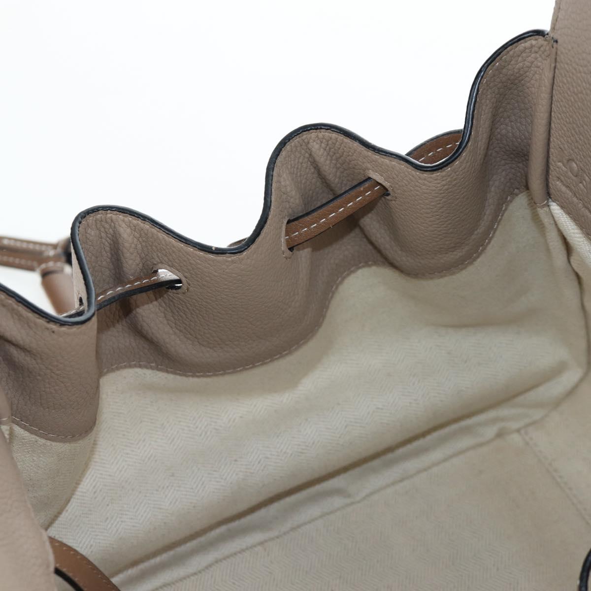 LOEWE Hammock Small Hand Bag Leather 2way Beige Gold Tone Auth 200149V