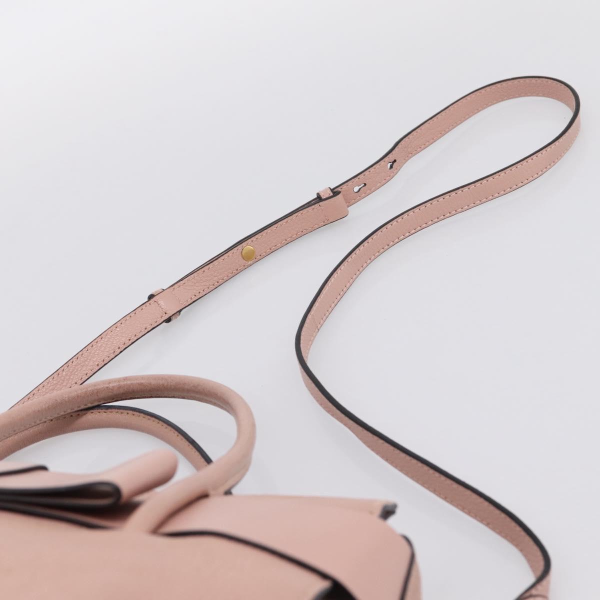 Miu Miu Madras Fiocco Hand Bag Leather 2way Pink Gold Auth 200153V