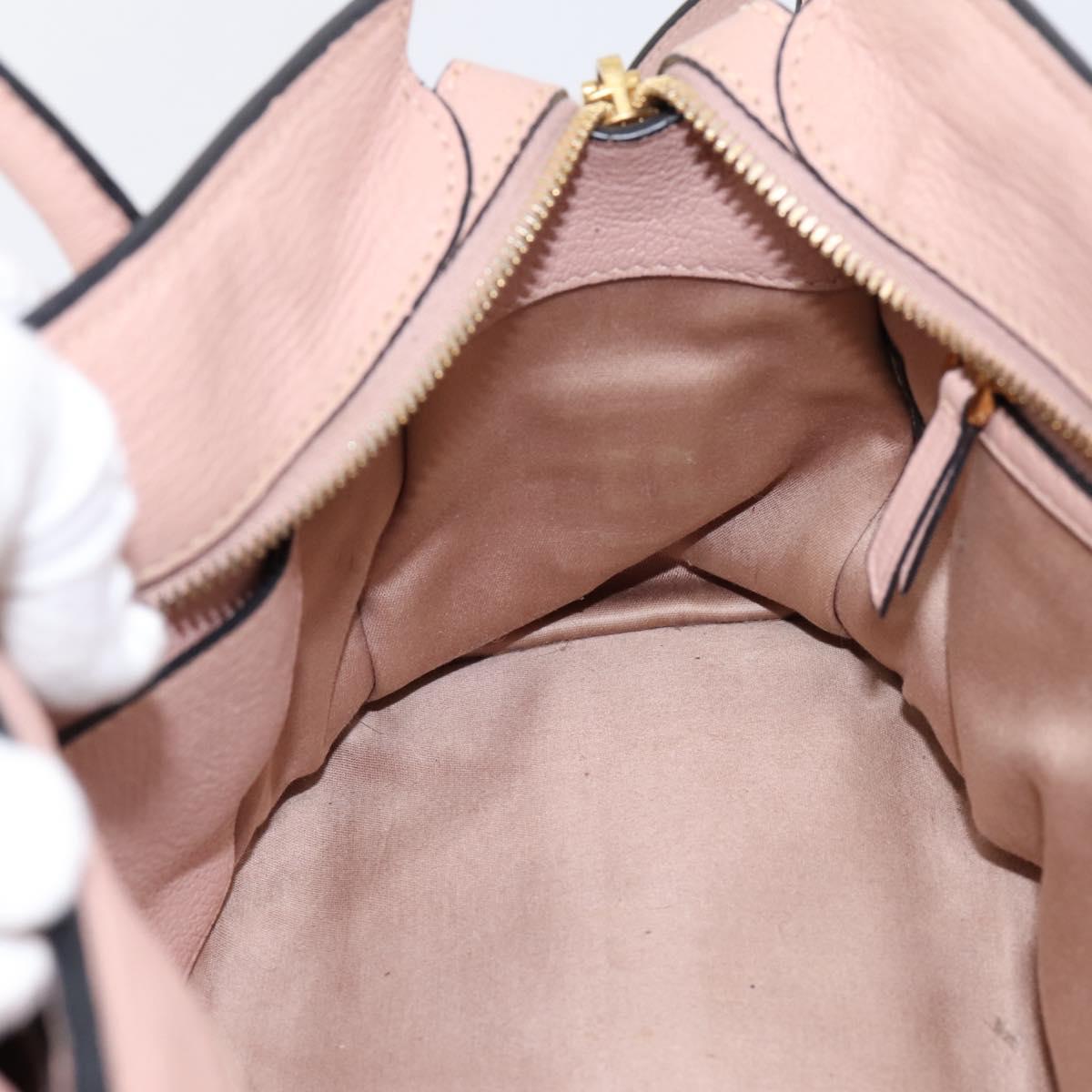 Miu Miu Madras Fiocco Hand Bag Leather 2way Pink Gold Auth 200153V