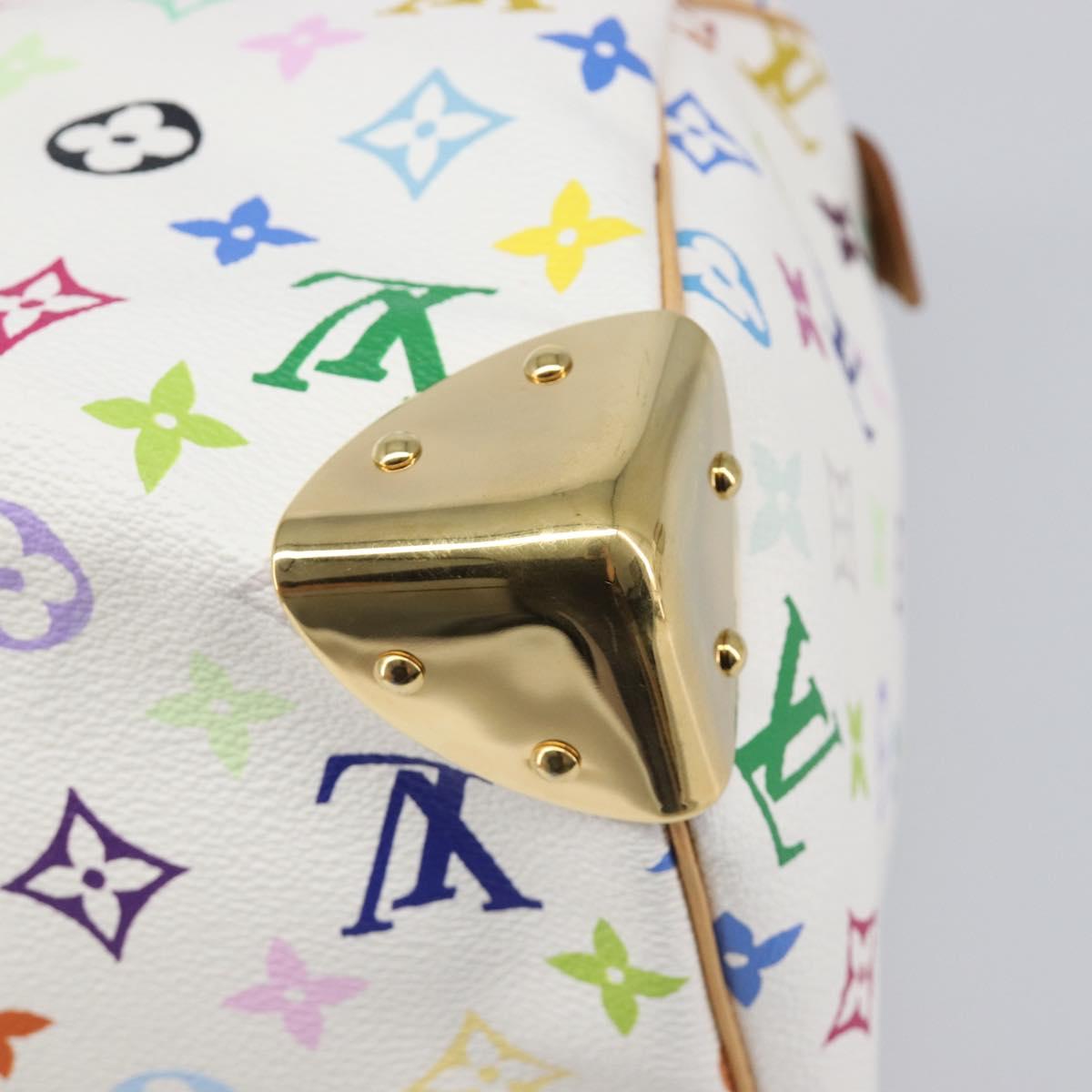 LOUIS VUITTON Monogram Multicolor Speedy 30 Hand Bag White M92643 Auth 200161SAV