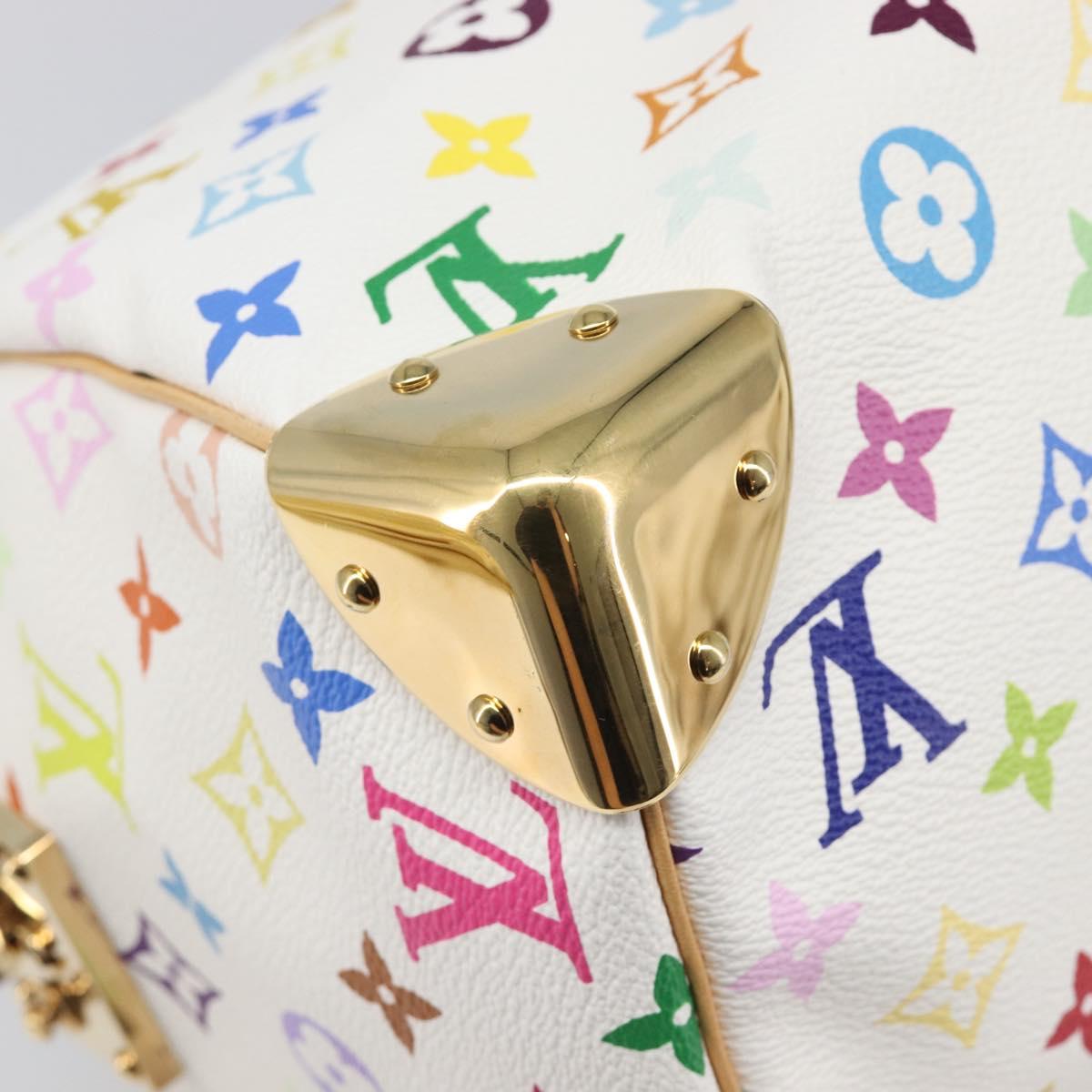 LOUIS VUITTON Monogram Multicolor Speedy 30 Hand Bag White M92643 Auth 200161SAV