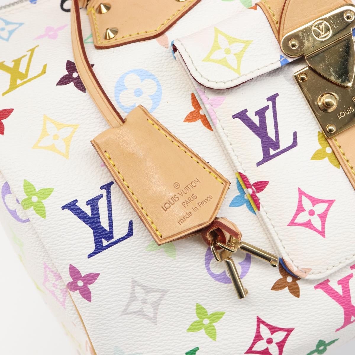 LOUIS VUITTON Monogram Multicolor Speedy 30 Hand Bag White M92643 Auth 200161SAV