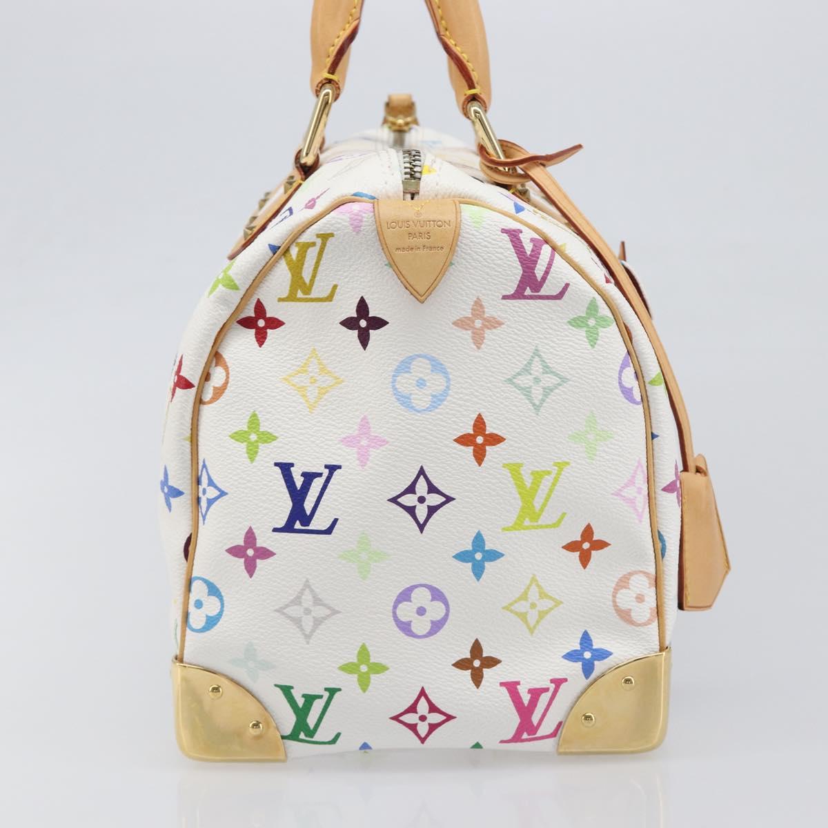 LOUIS VUITTON Monogram Multicolor Speedy 30 Hand Bag White M92643 Auth 200161SAV