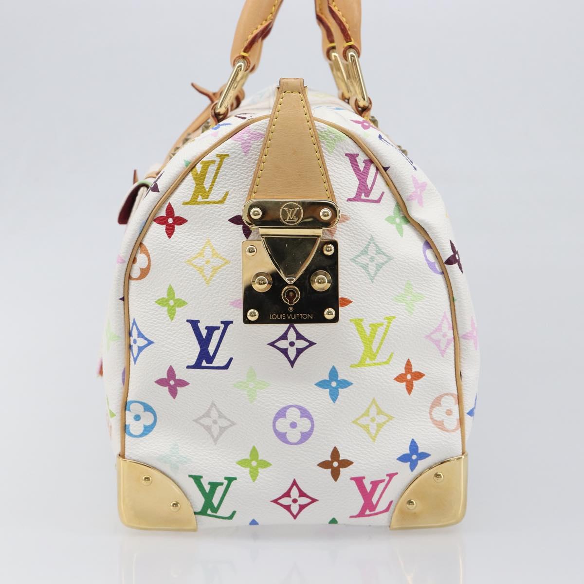 LOUIS VUITTON Monogram Multicolor Speedy 30 Hand Bag White M92643 Auth 200161SAV