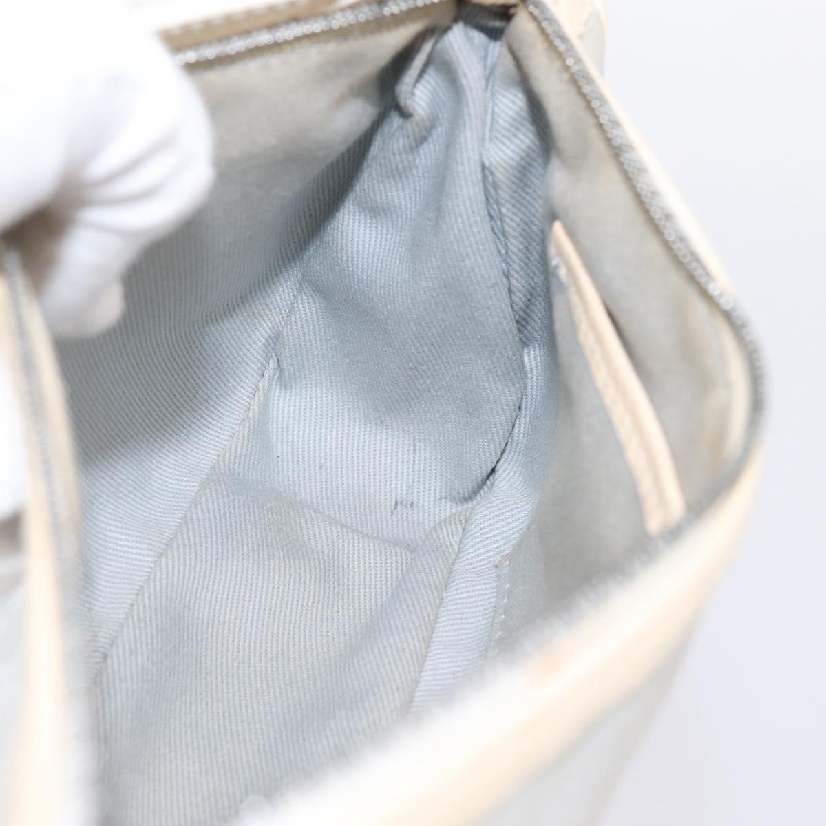 CELINE Macadam Canvas Hand Bag Light Blue Silver Auth 200167