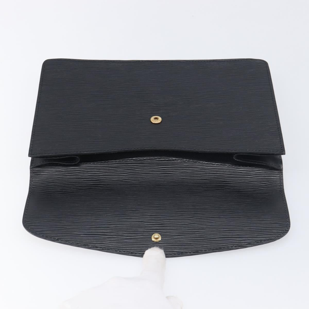 LOUIS VUITTON Epi Montaigne 27 Clutch Bag Black M52652 LV Auth 200196