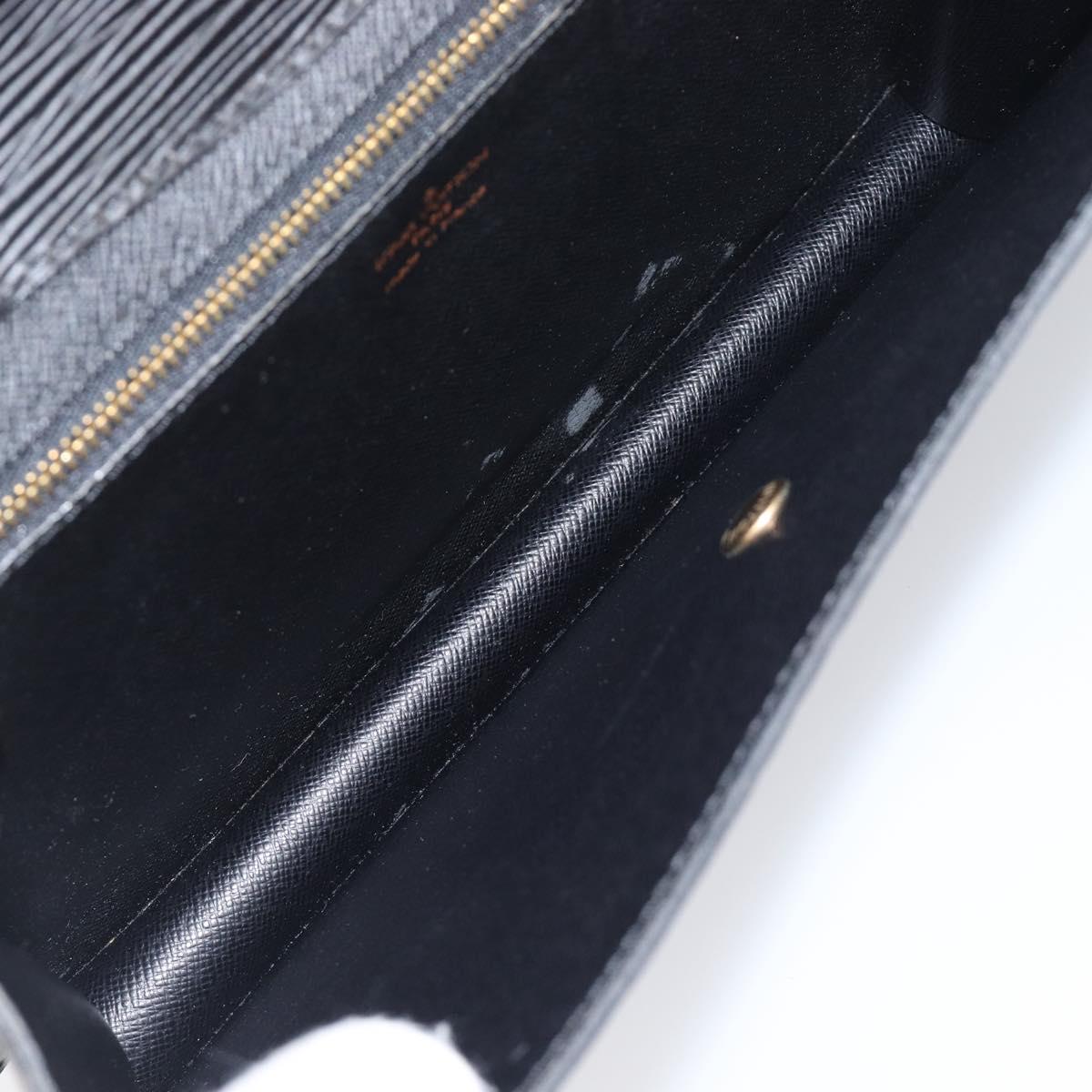 LOUIS VUITTON Epi Montaigne 27 Clutch Bag Black M52652 LV Auth 200196